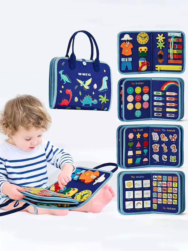 Montessori Toys Busy Board Toddler Sensory Activity Developing Board for Motor Skills， Educational Travel Activity Toys