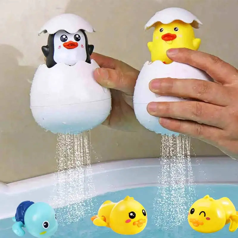 Baby Bathing Toy Kids Cute Duck Penguin Egg Water Spray Sprinkler Bathroom Sprinkling Shower Swimming Water Toys for Kids Gift
